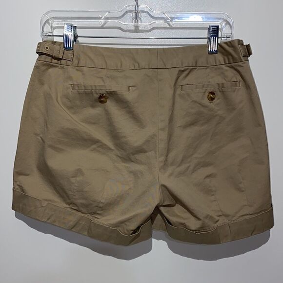 MICHAEL Michael Kors Women's Tan Pleated Front Adjustable Strap Chino Shorts 8 - Picture 4 of 6